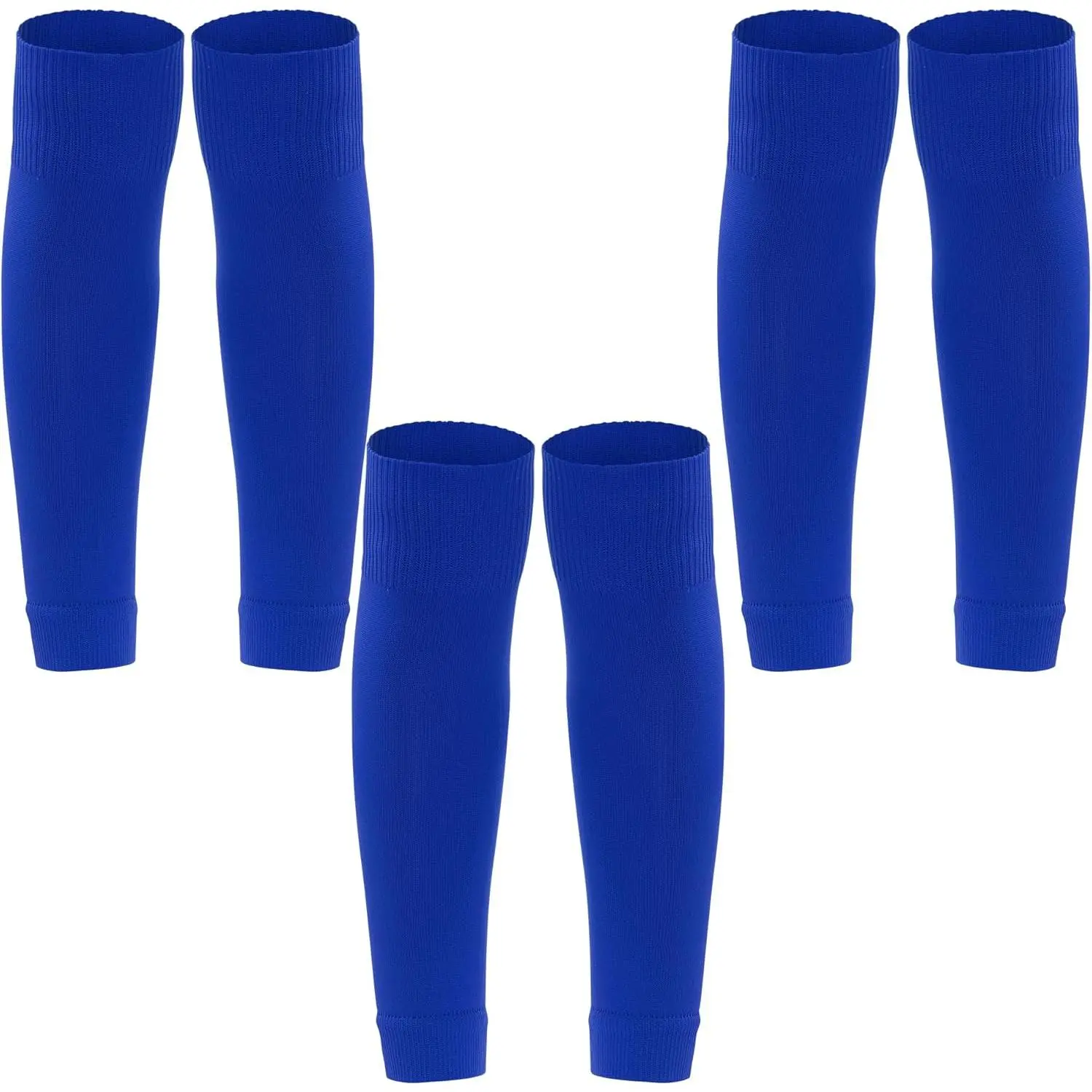 3 Pairs Leg Sleeve Socks Shin Pre Cut Socks for Kids Men Women Soccer Running Cycling Sports Stockings Tubesocks
