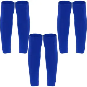 3 Pairs Leg Sleeve Socks Shin Pre Cut Socks for Kids Men Women Soccer Running Cycling Sports Stockings Tubesocks