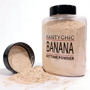 Fantychic 85g Large Bottle 3 Colors Banana Setting Powder, Clear Matte Oil-Control Honey Powder, Natural Soft Fog Setting Powder, Cosmetic Makeup