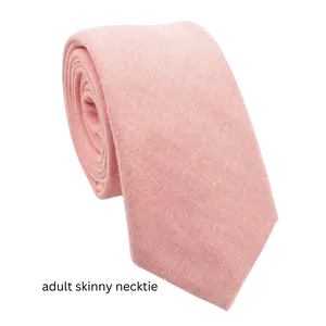 TIE MOOD Atlanta Salmon Peach Solid Necktie, Bow Tie & Pocket Square Collection