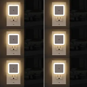 Night Light, Night Lights Plug into Wall 6-Pack, Plug in Night Light, Dusk to Dawn Nightlight Led Night Lights for Bedroom, Bathroom, Hallway Warm White