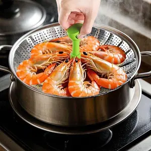 Stainless Steel Steamer Telescopic Folding Steamer – Vegetable Steamer Rack Lotus Steamer Household Kit