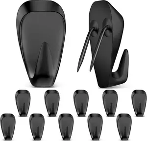Cubicle Hooks Fabric Panel Wall Hooks Cubicle Clips Picture Hangers for 40 Lbs Office Home Kitchen Room Board Hanging Supplies(Black,10 Pieces)