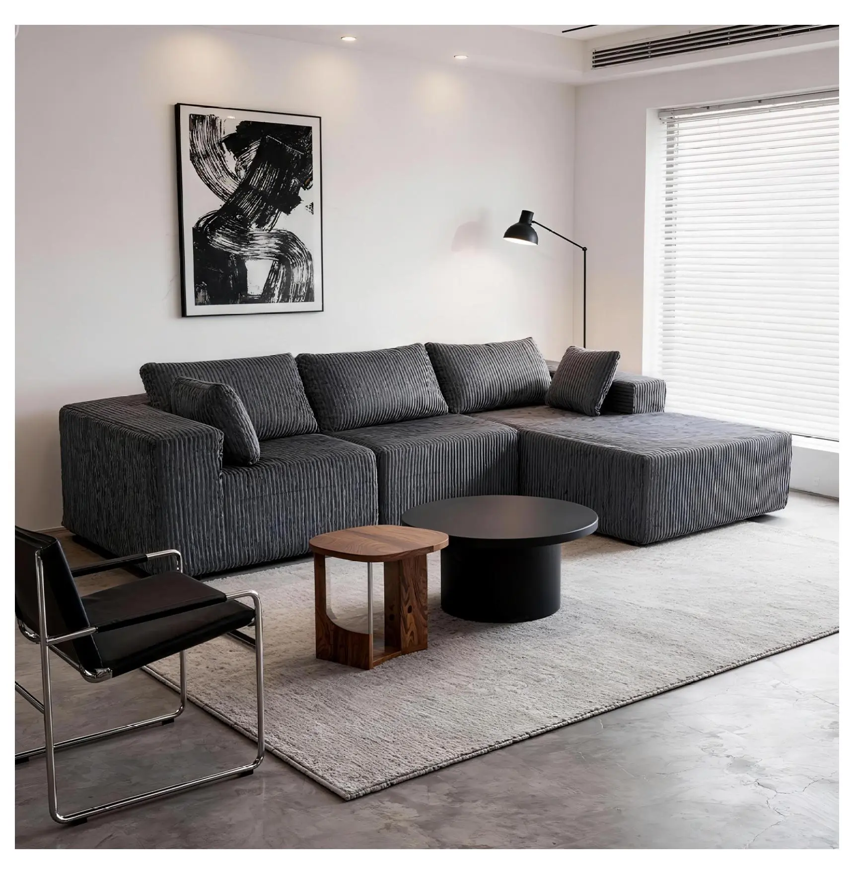 Modular Sofa, 108 Inch L-Shaped Sectional Couch with Lounge Chair