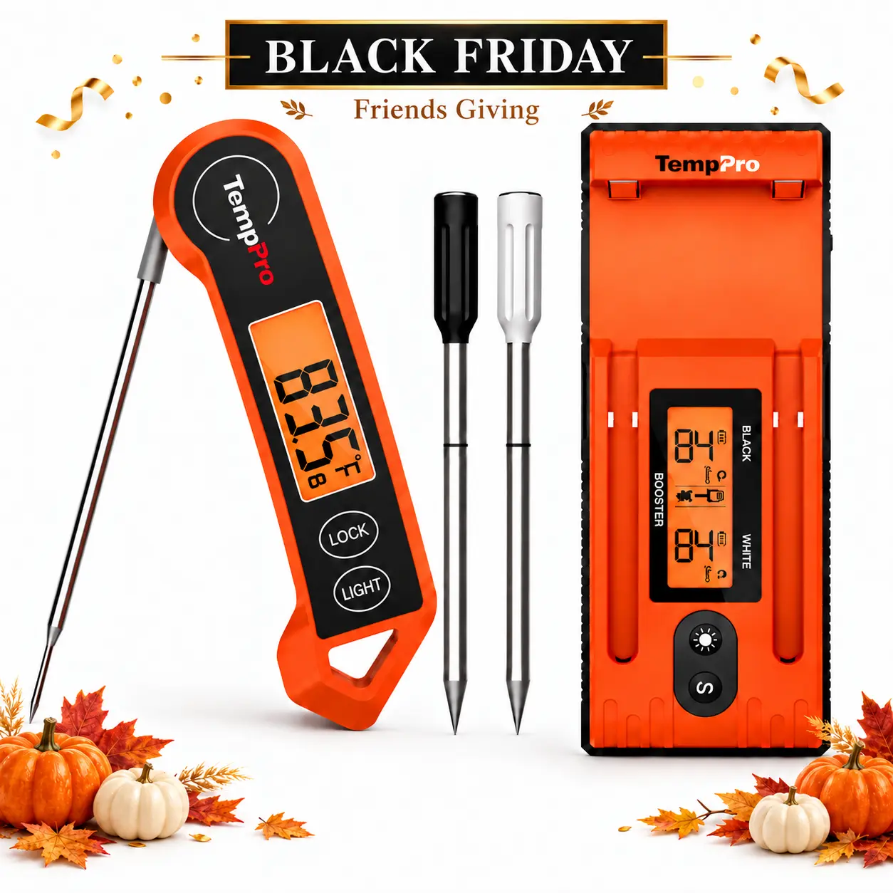 【Early Bird Deal】TempPro TP19H Ultra-Fast Thermocouple Instant-Read Meat Thermometer - Stainless Steel Portable Kitchen Gadget, Precision Cooking Tool with Lock Function, LED Display, Hanging Design, Batteries Included for Grilling, Kitchen Use