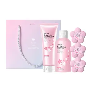 Cherry Blossom Fragrance Skincare 3-Piece Body Care Gift Set, Elegant Gift for Friends & Besties
