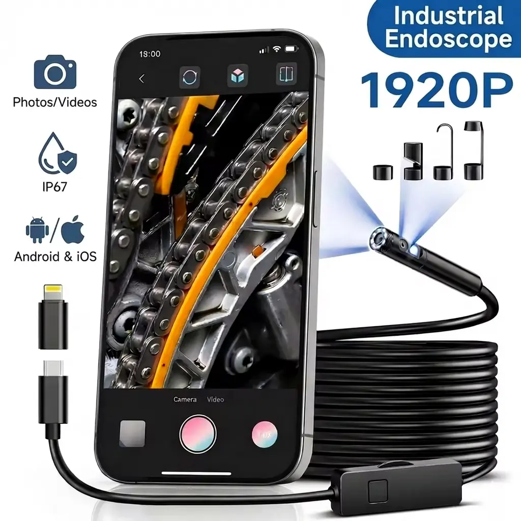 Lewiirobxx 8mm 1920P HD  , IP67 Waterproof  with 8 LED Lights, Inspection  for Car Engine Repair, Drain Pipe Inspection, HVAC, Wall Inspection, Home Appliance Maintenance Tool, Father's Day Gift    endoscope borescope