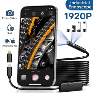Lewiirobxx 8mm 1920P HD Endoscope Camera, IP67 Waterproof Borescope with 8 LED Lights, Inspection Camera for Car Engine Repair, Drain Pipe Inspection, HVAC, Wall Inspection, Home Appliance Maintenance Tool, Father's Day Gift