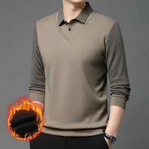 2026 New Polo Shirt Fake Two-Piece Design Men's Stylish Casual Wear Versatile Inside or Outside Comfortable Fashion
