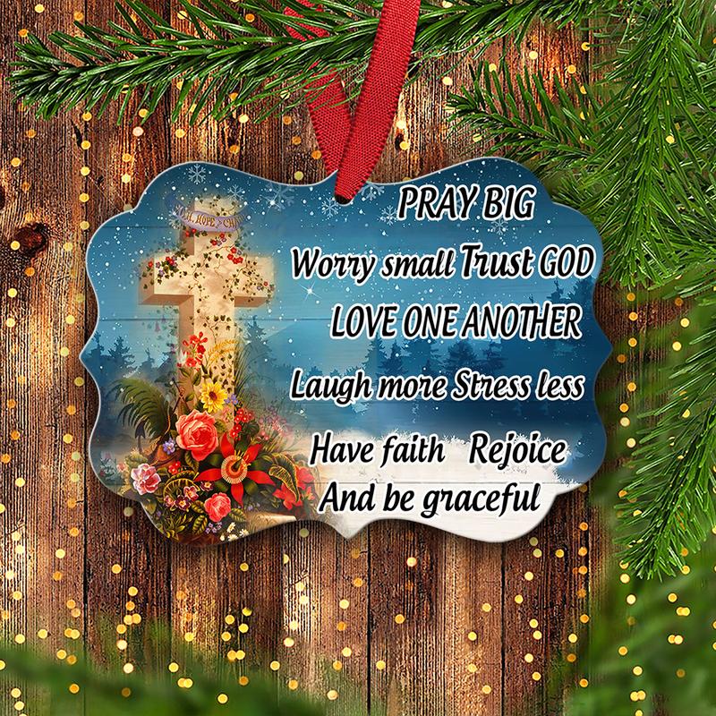 Pray Big Trust God Have Faith Cross Wood Ornament Religious Gift Christian Decor