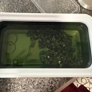 Ruxacty Ultrasonic Cleaner Machine  304 Stainless Steel Tank Sonic Cleaning Device for Eyeglasses Rings Watch Bands Dentures Retainers Coins Makeup Tools and Small Metal Parts Home and Travel Use