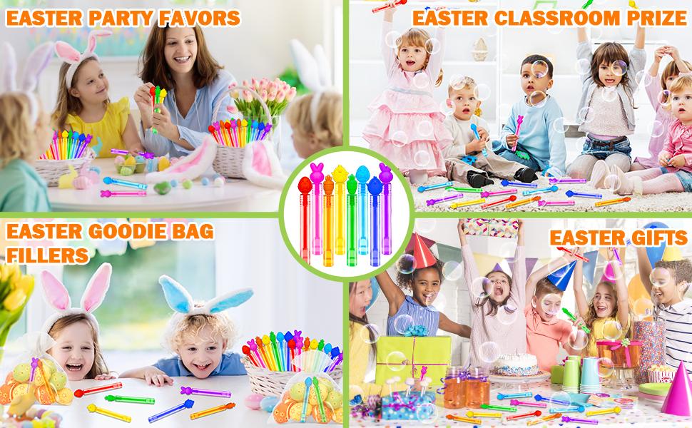 200 Pack Easter Classroom Gifts Prize for Kids Bulk, Mini Bubble Easter Basket Bags Stuffers Fillers for Toddler, Non Candy Favor Supplies for Boys Girls, Small Bunny Egg Toys Treat Stuff