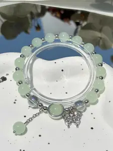 Zircon Butterfly Beaded Bracelet, Light Luxury Sweet Style, Full of Shining Zircons/Bright 3D Butterfly Shape, Perfect for Daily Commute/Date Photos, Suitable for Young Girls Who Love Exquisite Accessories, Trendy Jewellery Accessories