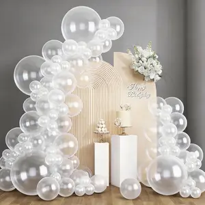 135pcs Clear Balloons, Latex Transparent Balloon Different Sizes 18 12 10 5 Inch for Garland Arch Birthday Party Shower Wedding Decoration