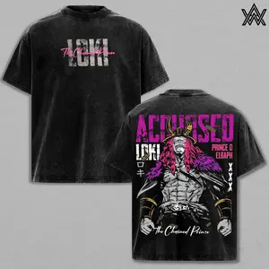 Loki Tee Washed – One Piece Washed Anime Manga T-Shirt, Vintage Washed Elbaf Giant Prince Graphic Tee, Unisex Oversized Streetwear Shirt, Nordic Warrior Anime Aesthetic Tee, Gift for One Piece Fans