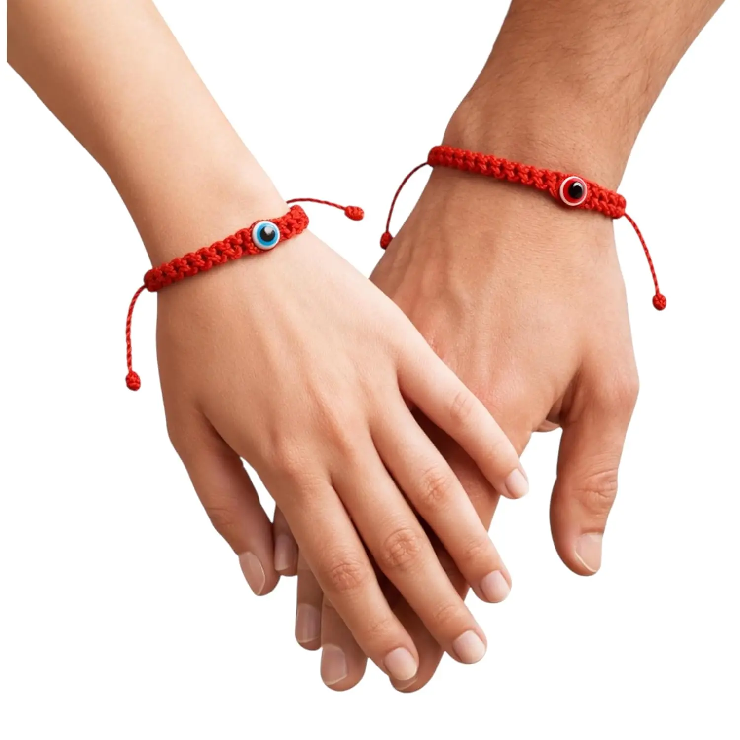 Red bracelet blue and red eye (mam and Dad )