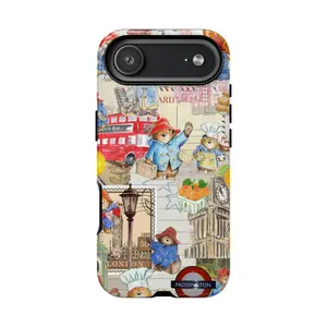 Paddington Bear iPhone Case, Cute London Travel Collage Cover, Aesthetic Gift for Girls, Compatible with iPhone 17 16 15 14 13 12 11 Pro Max Plus Air SE
