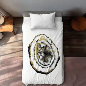 Begin Home Decor C1DCTXLW8D9BLC Golden Geode Black Abstract Twin Size Extra Long Duvet Cover - Home Decor Accent