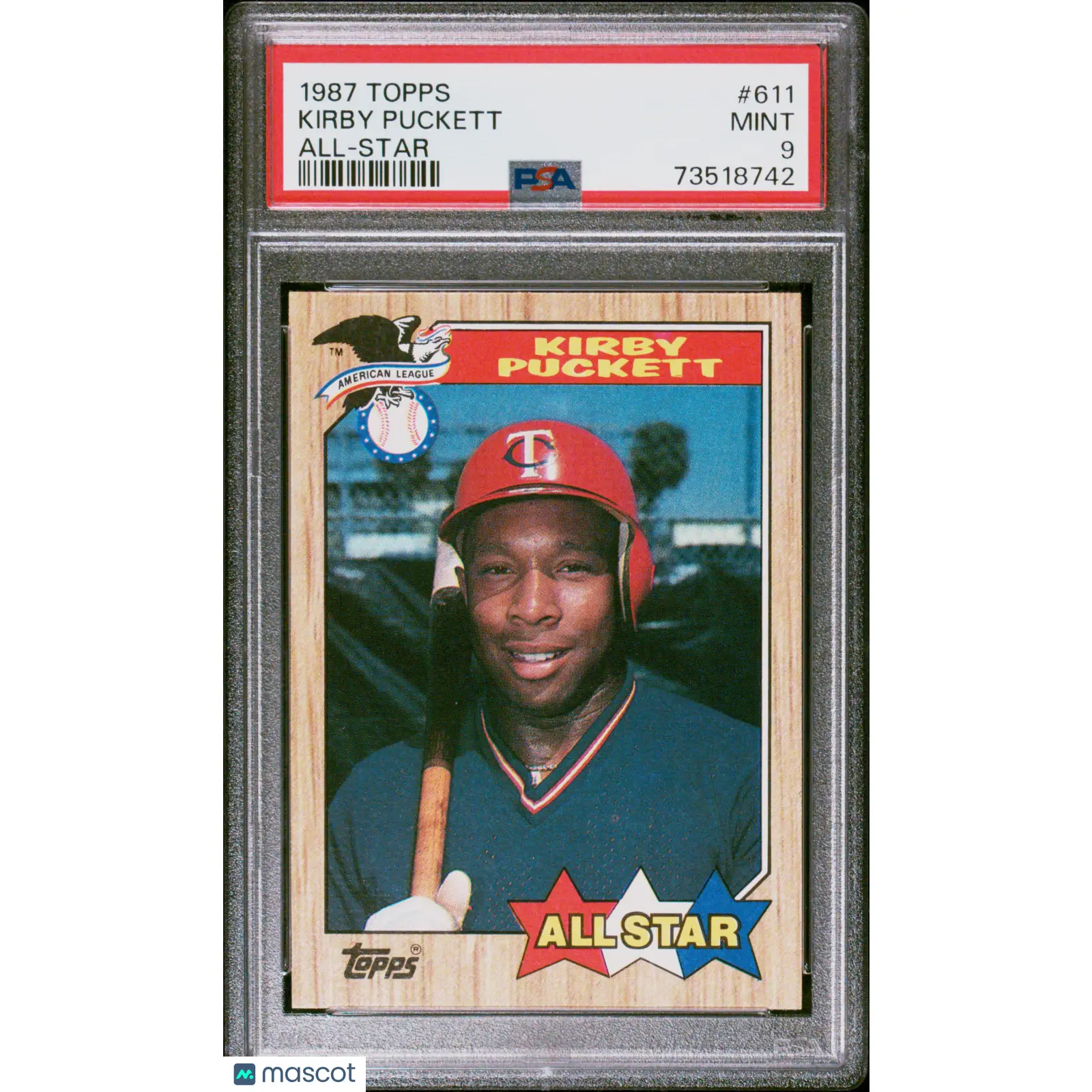 Kirby Puckett PSA 1987 Topps Baseball #611 9 73518742