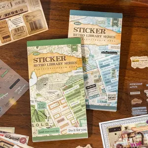 Vintage Book Room English Letter Stickers Pack, Vintage Letters, Creative Handmade Scrapbook Materials, Decorative Series DIY Diary Album Decoration, Creative Projects