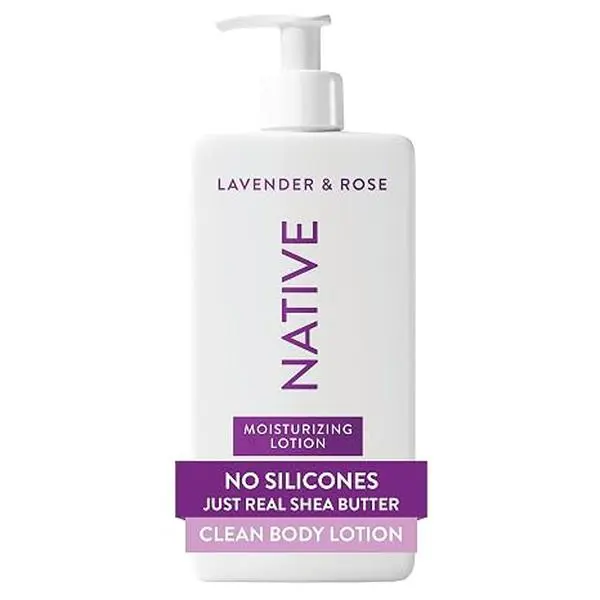 Native Body Lotion, Lavender & Rose, 48-Hour Hydration for Dry & Sensitive Skin, Made with Plant-Based Moisturizers like Shea Butter, Silicone & Paraben Free, 16.5 fl oz