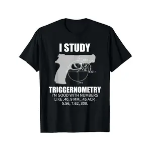 Men's "I Study Triggernometry" Gun Owner MEN T-Shirt - 2nd Amendment Rights Support, Soft Cotton, Casual Round Neck Tee with Math Formula Print, Ideal for Summer & Holiday Gifts, Sizes S-3XL
