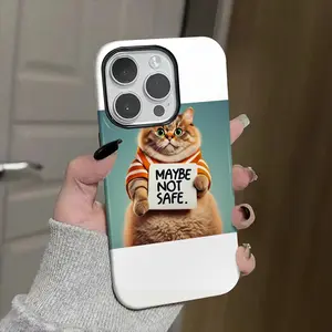 Fat cat, sign Soft And Hard Two-In-One Film Printed Full Pattern Case For IPhone 16 15 14 13 1211 Pro Max Plus Phone Case