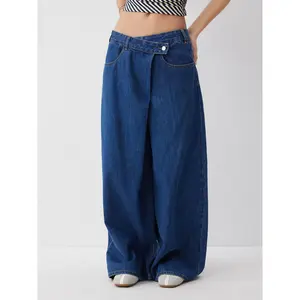 Cider Stretch Denim Low Rise Wide Leg Trousers