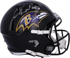 Ed Reed Baltimore Ravens Autographed Speed Replica Helmet with "HOF 19" Inscription - Fanatics Authentic Certified