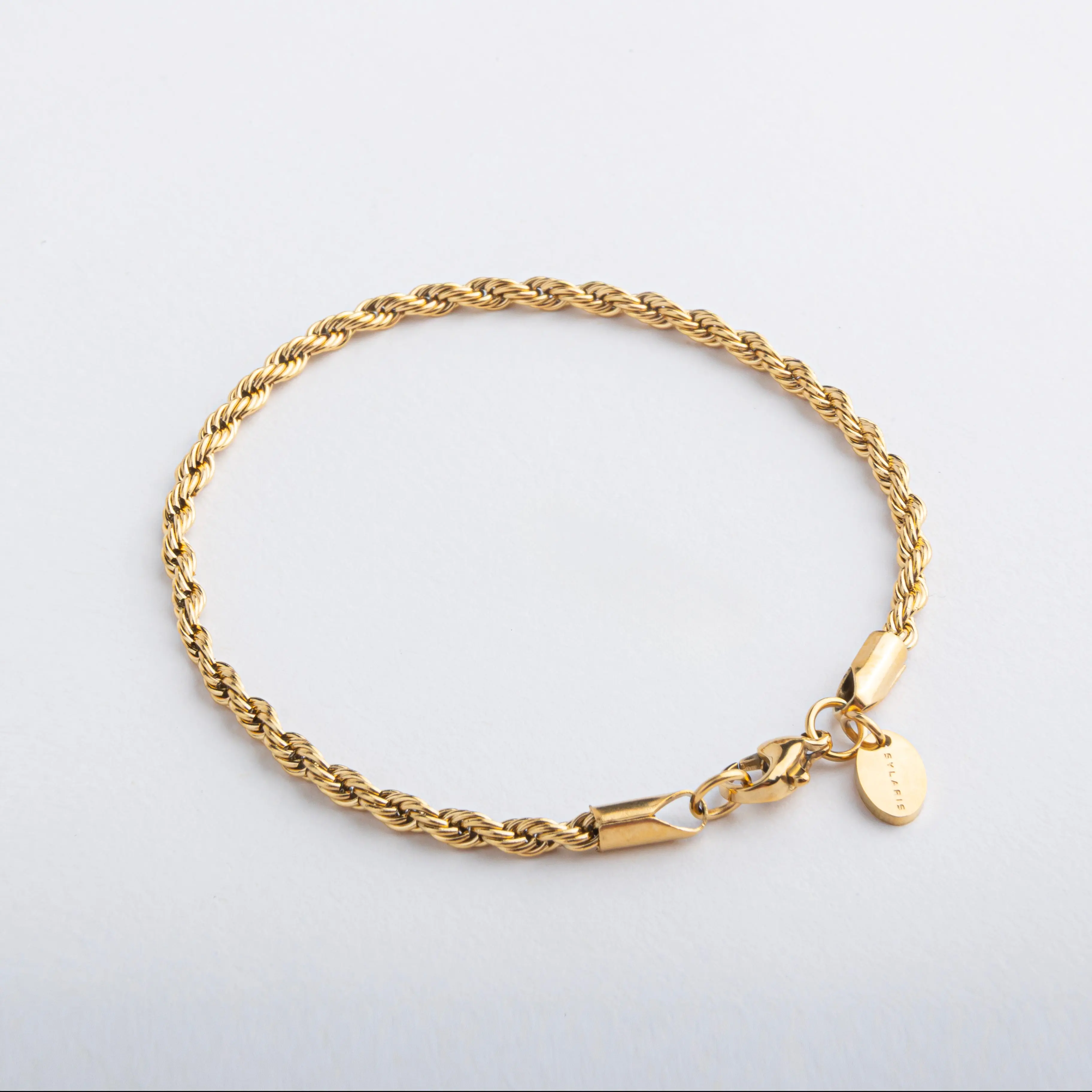 Rope Bracelet (Gold) 3MM - 7.5 Inches