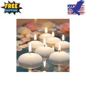 30 PCS White Small Floating Candles for Centerpieces Unscented Dripless Wax Burning