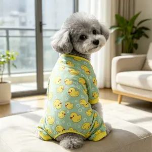 Dog and cat one-piece outfit, four-legged, breathable, soft and comfortable home wear with cartoon patterns of duck, pony, and pig, suitable for home use, comfortable and breathable, dog accessories, dog clothing super absorbent clothes spring summer