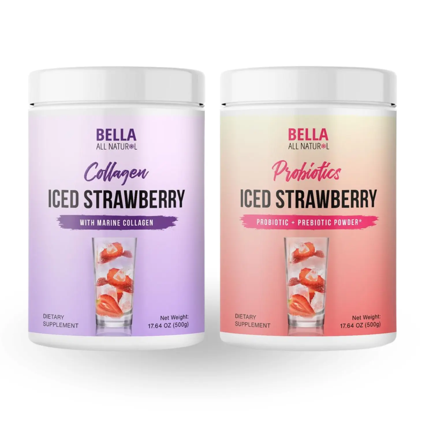 Bella All Natural Strawberry Kit - Collagen and Probiotics Supplement