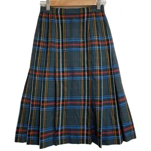 Pre-owned BURBERRY Wool Small Leather Goods Burberrys Pleated Skirt