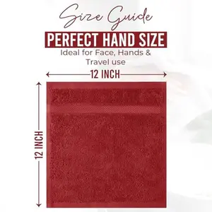 DAN RIVER 12-Pack Premium 100% Cotton RED Face Towels – Reusable Face Towel Set, Soft & Absorbent Small WashCloths for Bathroom & Body – Hand and Face Towels, 550 GSM (12x12 in)