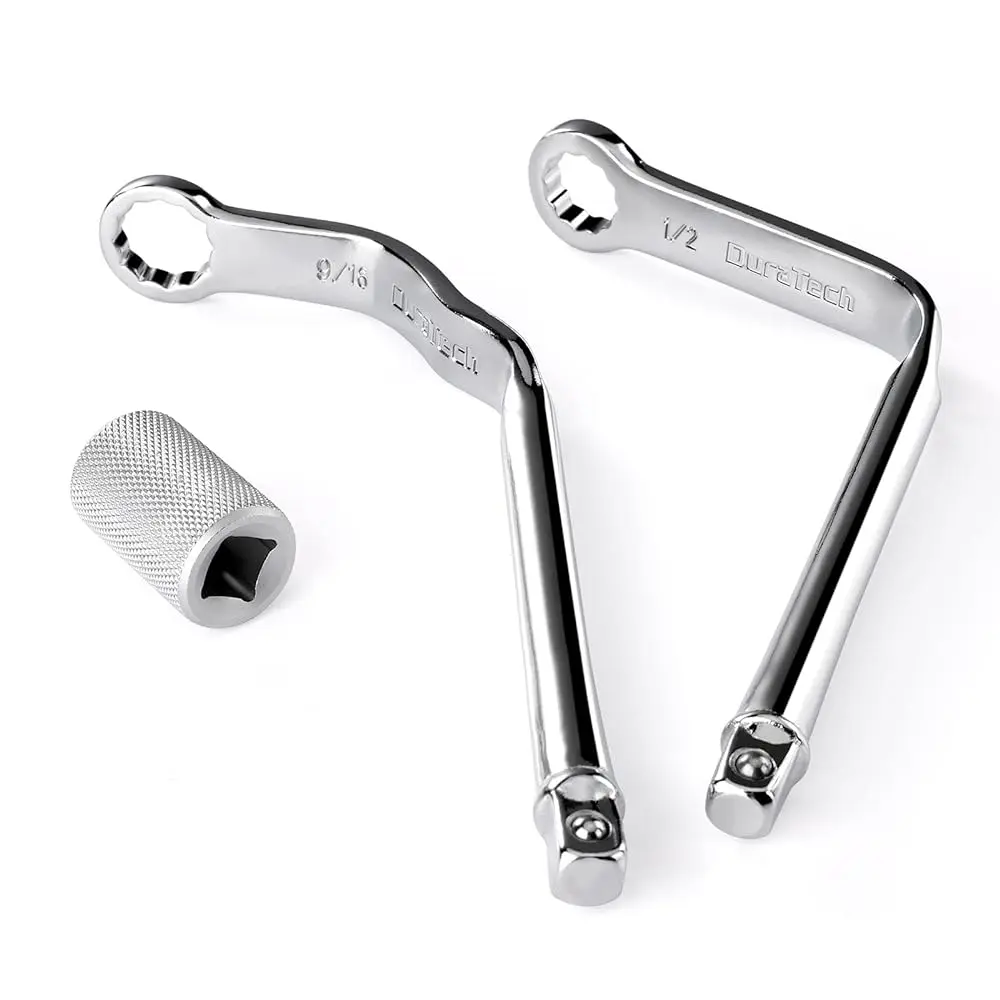 #fathersdaygift DURATECH Pro Distributor Clamp Wrench Set, SAE, 2-Piece, 1/2" & 9/16", 12 Point