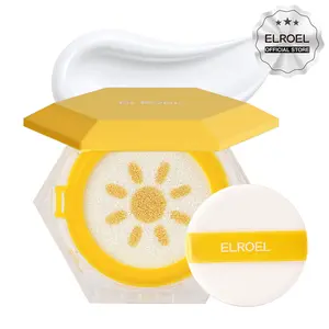 ELROEL Pang Pang Sun Cushion Plus - Official Product Korean Hypoallergenic & Lightweight Sunscreen with Puff Sponge - Broad Spectrum SPF50+ PA++++