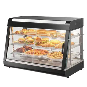 【Father's Day】VEVOR 3-Tier Commercial Food Warmer Display Countertop Pizza Cabinet with Light