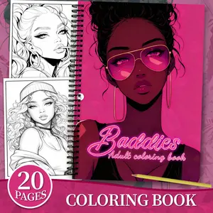 Adult Coloring Book Baddies, 20 Pages Rich Artwork, Cute Female Comics Fantasy Anime, Creative Relaxation, Birthday Gift for Friends Family Colleagues