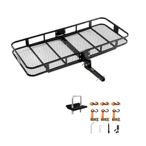 VEVOR 70" x 30" x 6",  Hitch Cargo Carrier, 500 lbs Capacity Hitch Cargo Carrier with Nighttime Reflective Reminder, Folding Hitch Mount Cargo Carrier with Hitch Lock for 2" Receiver, Fit for SUVs