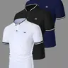 Men's Regular Fit Contrast Trim Polo Shirt Golf Polo Shirts, Casual Short Sleeve Half Zip Top for Summer, Fashion Men's Clothes for Daily Wear, Gamis, Golf Casual Style