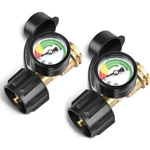 2 Pack  Tank Gauge, Gas Grill Gauge for 5-40lbs  Tank, 3 Temperatures Scale, Color-Coded  Tank Gauge Level ,for Grill, Heater, Fryer, Camper