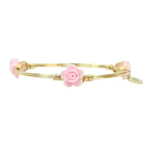 The Mini Rose Bangle Bracelet - Light Pink