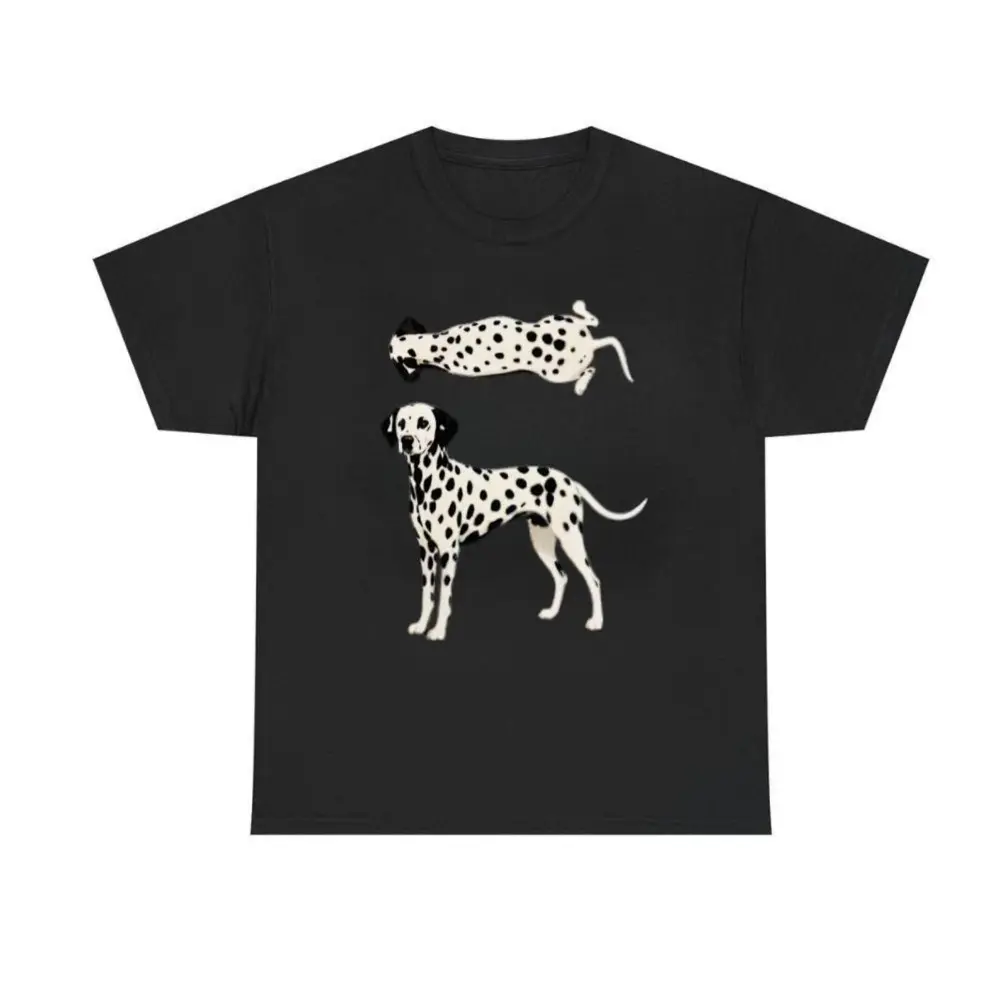 Unisex 100% Cotton “Spot the Flip” Creative Dalmatian Graphic T-Shirt – Fun & Playful Streetwear Tee