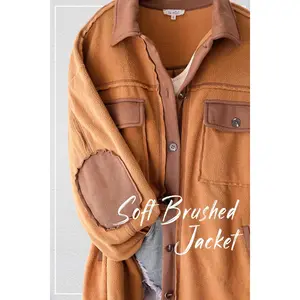 Soft Brushed Button Down Long Sleeve Fleece Shacket
