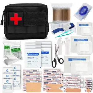 Tactical First Aid Kit, 100-Piece Survival IFAK Emergency Trauma Kit Compact Medical Pouch with MOLLE System and Gear for Camping, Hiking, Car, Home, and Outdoor Adventures