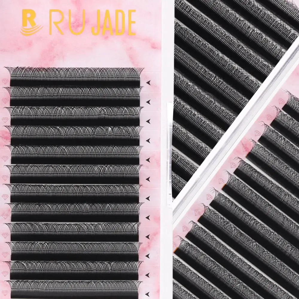 RUJADE 3D 4D 5D Premade Fans Eyelash Extension Y W Shape Fairy Spike Soft Automatic Blooming Faux Individual Clover Lash 2026 New