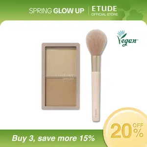 ETUDE Official Contour Powder & Brush Set - #01(Creator), Easy-to-Use K-Beauty Makeup Essential, Natural-Looking Definition, Long-Lasting Matte Finish