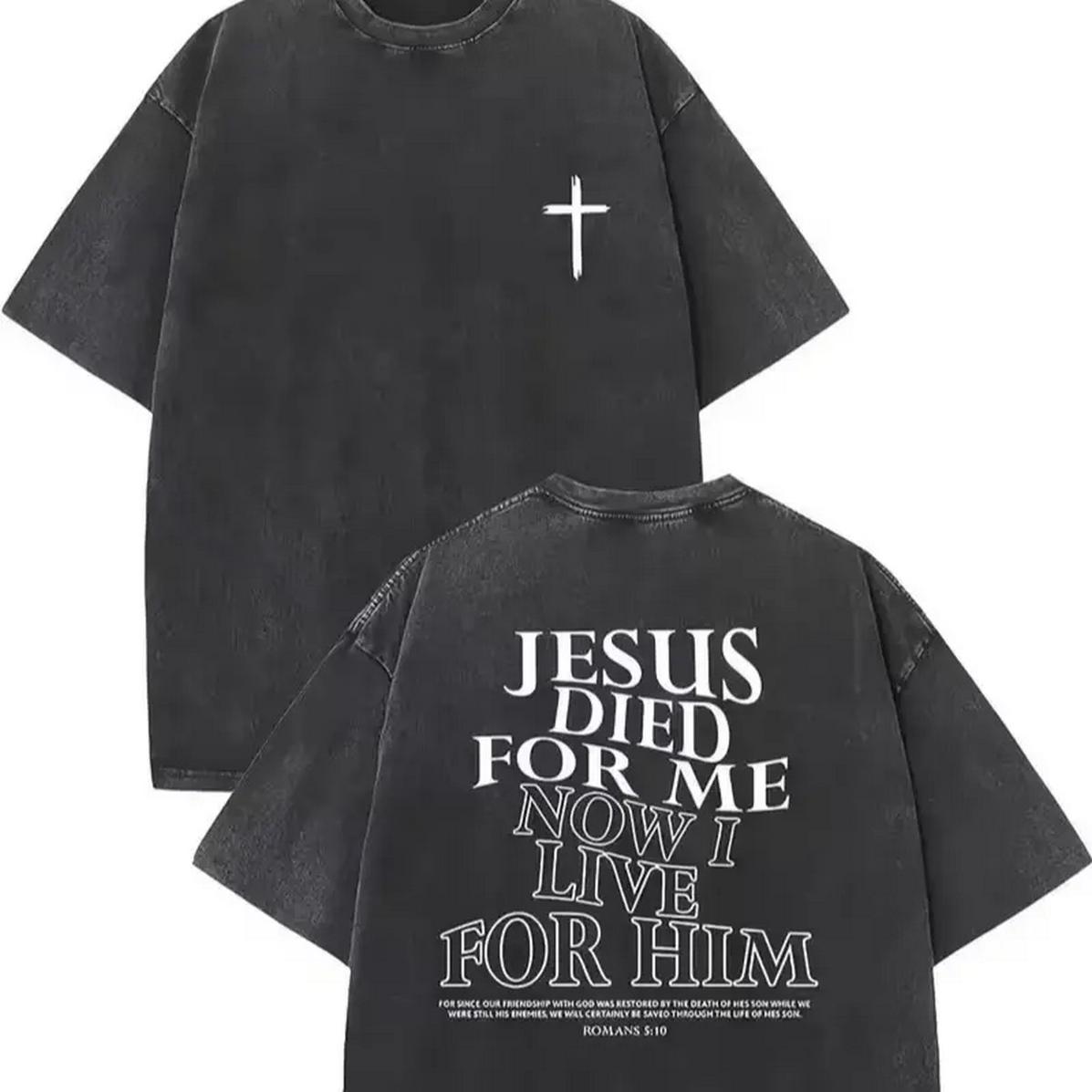 Oversize Acid Christian Shirt 1jesus Died For Me Print T-Shirt High Quality Wax Print Cotton Retro Fashion Brand T Ultra Comfy Tee