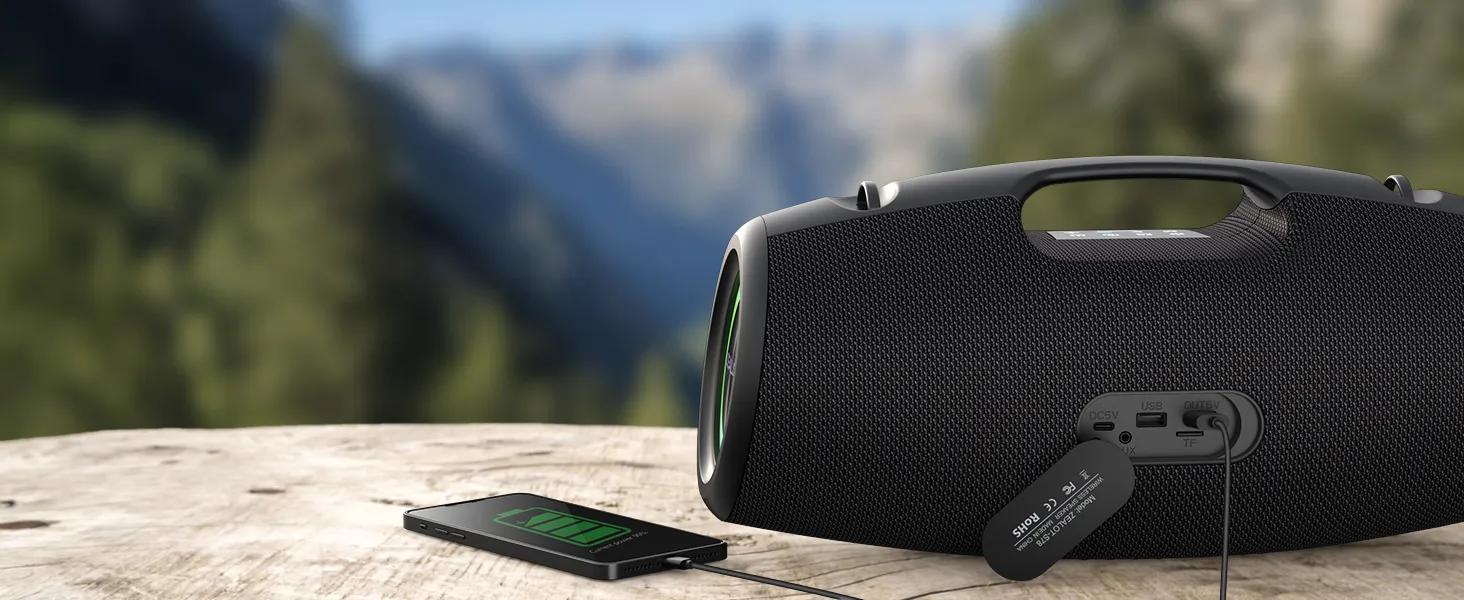 【 ZEALOTs S78 】 Bluetooth Speaker, 100W Wireless Outdoor Speaker with Subwoofer, IP67 Waterproof, RGB Ambient Light, PowerBank, Bluetooth 5.2 Camping, Beach, Gift DSP, Portable Mobile Power Supply, Supports 15 Hours Continuous Playback.